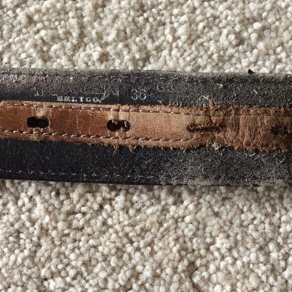 Nocona Western Ribbon Spur Rowel Concho Tab Belt - Picture 7 of 8